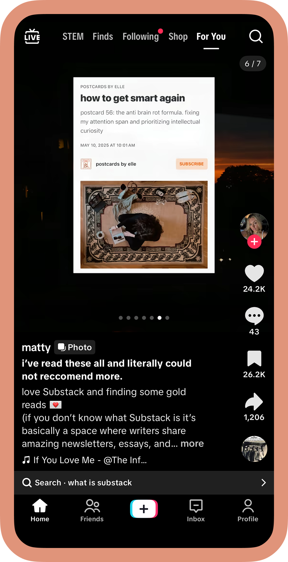 Screenshot on TikTok
